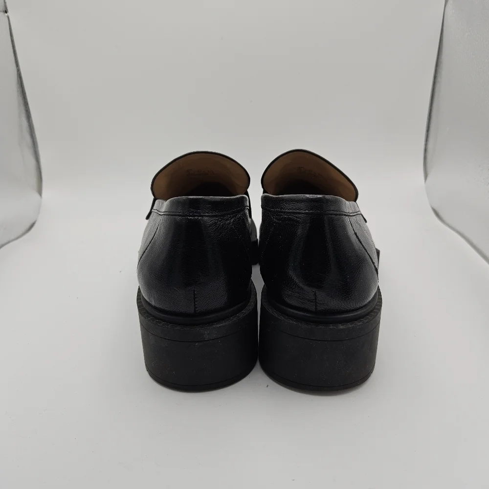 Coach chunky black leather Leah Loafer size 11